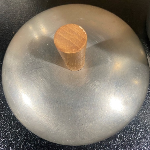 Mid Century Modern Royal Holland KDM Daalderop Pewter & Teak Sugar and Creamer - Picture 6 of 11